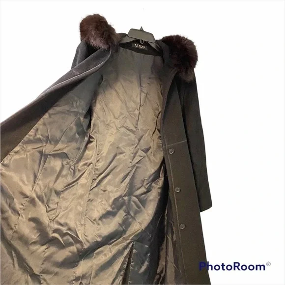 Searle Fox Fur Hooded Coat Cashmere Wool Jacket